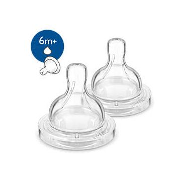 Avent Classic+ Anti-colic Биберон за гъсти храни Y-образен прорез 6М+ x2 бр