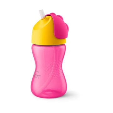  Avent Чаша със сламка розова 12М+ 300 мл 