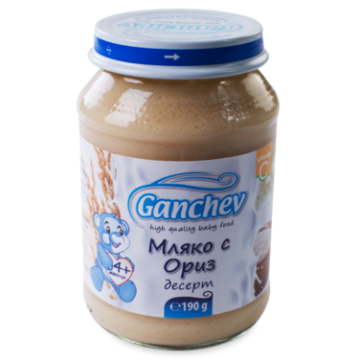 Ganchev Десерт мляко с ориз 4М+ 190 гр