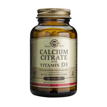 Solgar Calcium Citrate with Vitamin D3 Калциев Цитрат + Витамин D3 250 мг х60 таблетки