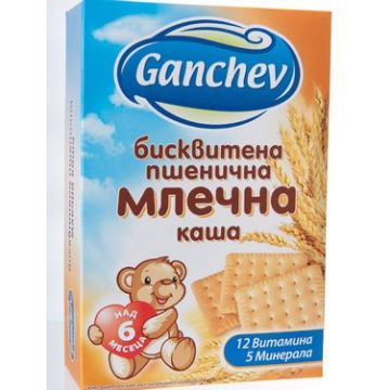 Ganchev Бисквитена пшенична млечна каша 6М+ 200 гр
