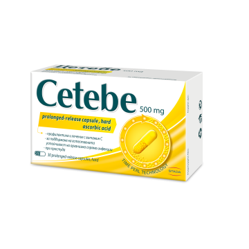 Cetebe Витамин C за висок имунитет 500 мг х30 капсули с удължено освобождаване Stada