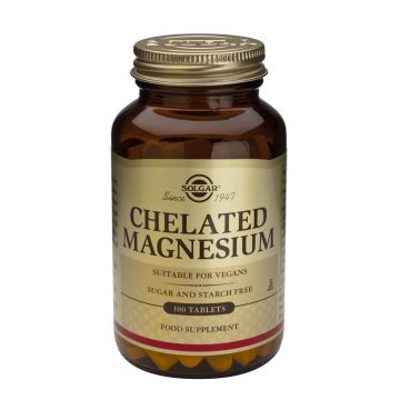 Solgar Chelated Magnesium Хелатиран Магнезий 100 мг х 100 таблетки