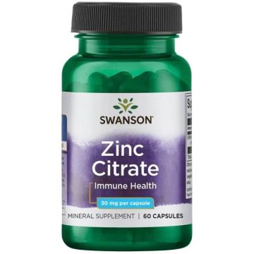 Swanson Zinc Citrate Цинков цитрат 30 мг 60 капсули