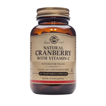 Solgar Natural Cranberry with Vitamin С Червена боровинка с Витамин С х60 капсули
