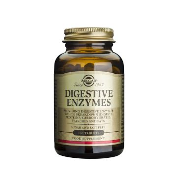 Solgar Digestive Enzymes Храносмилателни Ензими подпомага храносмилането х100 таблетки