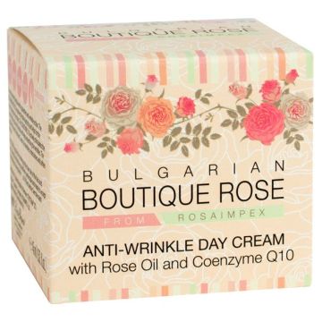 Bulgarian Boutique Rose Дневен крем против бръчки с Q10 и розово масло 45 мл