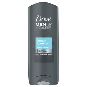 Dove Men+ Care Clean Comfort Хидратиращ душ-гел за лице и тяло за мъже 250 мл