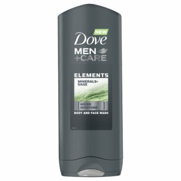 Dove Men+ Care Elements Подхранващ душ-гел за лице и тяло с минерали и градински чай за мъже 250 мл