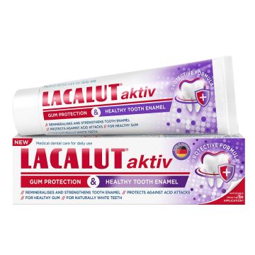Lacalut Aktiv & Healthy enamel паста за зъби за здрав емайл 75 мл