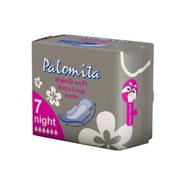 Palomita Thin&Soft Extra Long Нощни дамски превръзки с крилца 7 бр