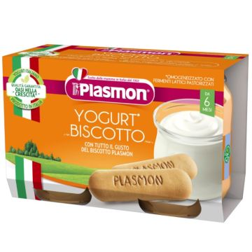 Plasmon Пюре йогурт с бишкоти за деца 6М+ 104 гр 2 бр