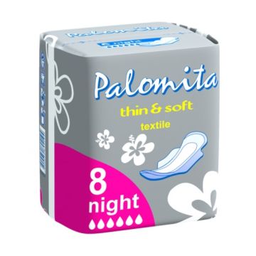 Palomita Thin&Soft Нощни дамски превръзки с крилца 8 бр
