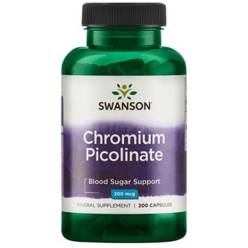 Swanson Chronium Picolinate Хром Пиколинат 200 мкг 200 капсули