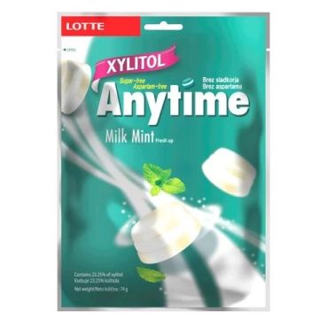Anytime Xylitol Milk Mint Бонбони с вкус на мляко и мента без захар х74 гр