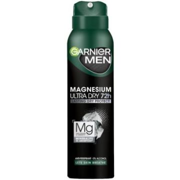 Garnier Men Magnesium Ultra Dry 72h Део спрей против изпотяване за мъже 150 мл