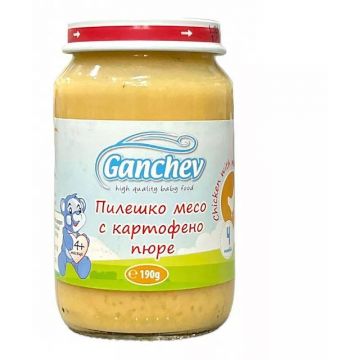 Ganchev Пюре пилешко месо с картофено пюре 4М+ 190 гр