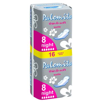 Palomita Thin&Soft Нощни дамски превръзки с крилца х16 бр