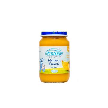 Ganchev Пюре манго и банани, без захар 4М+ 190 гр