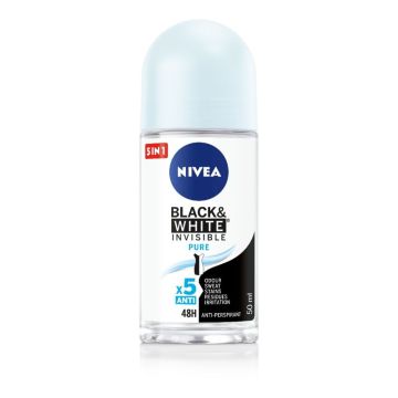 Nivea Black & White Invisible Pure Дезодорант рол-он против изпотяване за жени 50 мл