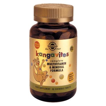 Solgar Kangavites Мултивитамини за деца с вкус на тропически плодове х60 дъвчащи таблетки