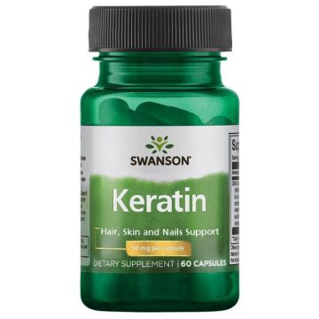 Swanson Keratin Кератин 50 мг х60 капсули