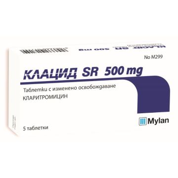 Клацид SR 500 мг x 5 таблетки Мylan