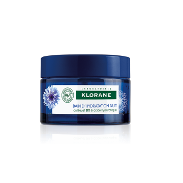 Klorane Bleuet Нощна аква-маска за лице с органична синя метличина и хиалуронова киселина 50 мл