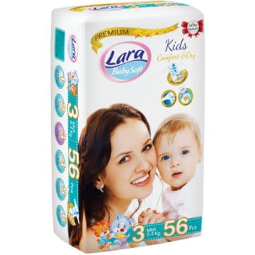 Пелени Lara Premium №3 5-9 кг х56 бр
