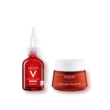 Vichy Liftactiv Collagen Specialist Дневна и нощна рутина със серум за коригиране на бръчки и възстановяване на нивото на колаген в кожата Комплект