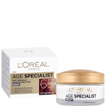 L’Oreal Age Specialist 65+ Подхранващ нощен крем за лице против бръчки 50 мл