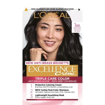 L’Oreal Excellence Creme Боя за коса 100 Natural Darkest Black