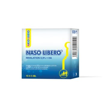 Naso Libero Inhalation 0.9% NaCl+ HA, Физиологичен разтвор в монодози 10 ампули х 5 мл