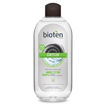 Bioten Detox Детоксикираща мицеларна вода с въглен за нормална към мазна кожа 400 мл