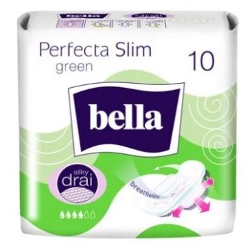 Bella Perfecta Slim Green Ултра тънки дамски превръзки с крилца 10 бр