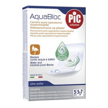 PIC Solution AquaBloc Водоустойчиви пластири 5 см х 7 см х5 бр Artsana Italia