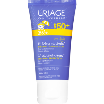 Uriage Bebe 1er Creme Minerale Минерален слънцезащитен крем за бебета и деца SPF50+ 50 мл