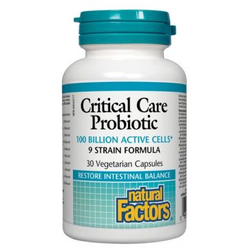 Natural Factors Critical Care Probiotic за стомашно-чревния тракт 100 млрд. активни пробиотици 9 щама х 30 капсули
