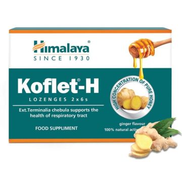 Himalaya Koflet-H Lemon Кофлет-Н бонбони с aромат на джинджифил 12 броя