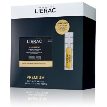 Lierac Premium Противостареещ крем за нормална и комбинирана кожа 50 мл + Подарък: Lierac Cica-Filler Противостареещ и възстановяващ серум за лице против бръчки - ампула Комплект