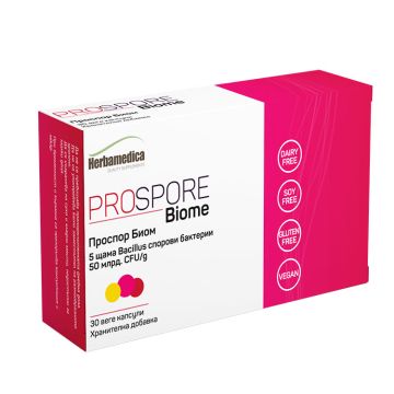 Herbamedica ProSpore Biome За здрава храносмилателна система 400 мг х30 капсули 3 блистера