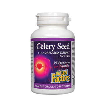 Natural Factors Celery Seed Целина при сърдечно-съдови нарушения и подагра 75 мг х 60 капсули