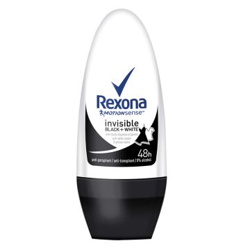 Rexona Invisible Black + White Рол-он против изпотяване за жени 50 мл