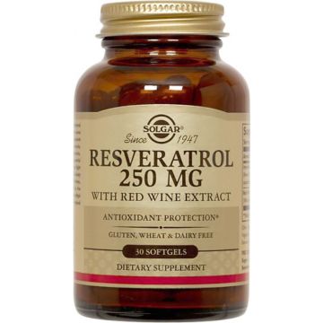 Solgar Resveratrol Pecвepaтpoл за черния дроб 250 мг х30 капсули