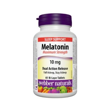 Webber Naturals Melatonin Мелатонин с максимално освобождаване х60 двуслойни таблетки