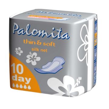 Palomita Thin&Soft Дневни дамски превръзки с крилца и копринено покритие 10 бр