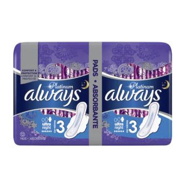 Always Platinum Ultra Night Duo Нощни превръзки x12 бр