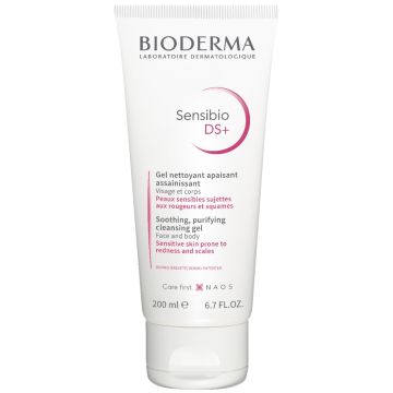 Bioderma Sensibio DS+ Измивен гел за чувствителна кожа със зачервявания и сквами 200 мл