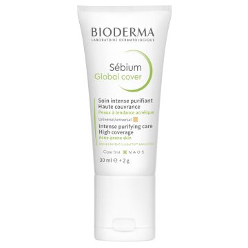 Bioderma Sebium Global Cover Интензивен тониран крем за лице за проблемна и акнеична кожа 30 мл