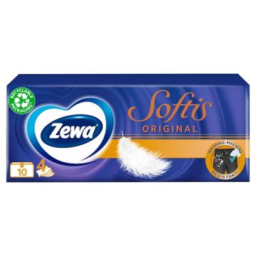 Zewa Softis Standart Носни кърпи 4 пласта пакет x10 бр